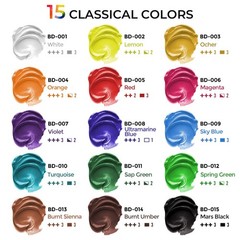 15 Colors Large Bulk Acrylic Paint Set 10 oz/300 ml for Artists