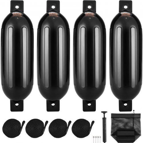 Boat Fenders, 6.5″ x 23″ Boat Bumpers for Docking, Inflatable Ribbed Fender …