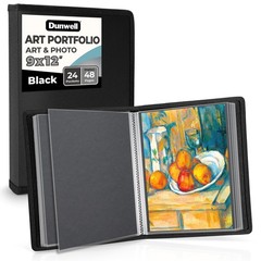 Dunwell 9×12 Art Portfolio Binder, Black Mounting Paper, Portfolio Binder for…