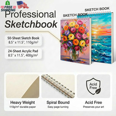 TMOL Art Supplies, 175-Pack Deluxe Art Set Drawing Painting Kit with 2 Drawing P