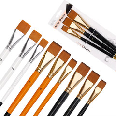 New Oil Painting Brush 3Pcs Big Flat Head 3Color Short Rod Set Nylon Hair Painti