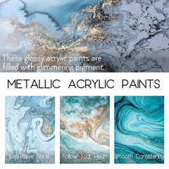 Metallic Acrylic Paint Set of 20 Colors,Professional Grade Metallic Paints with