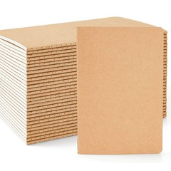 feela 30 Pack Blank Kraft Notebooks, Unlined Sketchbook Note Pad 30