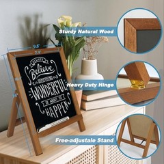 Small Tabletop Magnetic Chalkboard Signs, 9.5″ x 14″, Brown | Rustic Brown