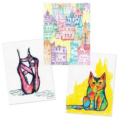 Art Paper Set of 4, White, 9″ x 12″, 4 Pads, Drawing, Sketch, Paint, Marker