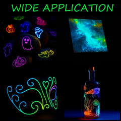 Glow in the Dark Fabric Paint – 20 Colors (1 Fl.Oz. Each) 3D Long-Lasting, Lumin