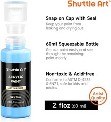 100 Colors Acrylic Paint, 2oz/60ml Bottles, Include 2 Sets of 12 Paint Brushe…