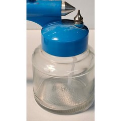 Vintage Badger Model 250 Basic Spray Gun Blue Hobby Airbrush Siphon Jar Paint