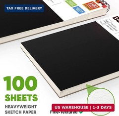Soucolor 9″ x 12″ Sketch Book, 100 Sheets Top Spiral Bound Sketchbook with Acid-