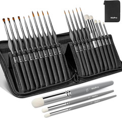 Miniature Paint Brushes Dry Brush – 20PCS Model Paint Brush Set with Nylon Case