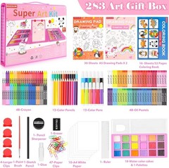 All-in-One 283-Piece Art & Craft Set with Double-Sided Easel, Perfect Gift
