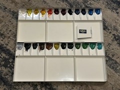 Holbein 500 Steel Watercolor Palette With 24 Holbein Colors with Original Box