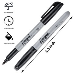 LAZGOL Permanent Markers Bulk, 120 Pack Fine Tip 1 Count (Pack of 120), Black