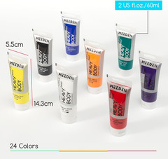 Heavy Body Acrylic Paint – Basic Satin Finish 24 X 60Ml (2 Oz) Color Paint Set f