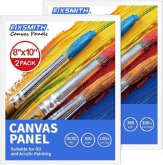 2 Pack 8×10 Canvas Boards for Painting, 100% Cotton Primed Art Panels