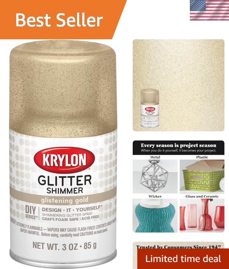 Luxurious Glistening Gold 4 Oz Glitter Spray – Ideal for Crafts and Florals