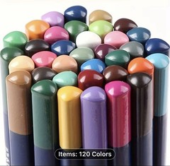 120 Giorgione Triangular Barrel Watercolor Pencils in Metal Box NEW Ship Incl