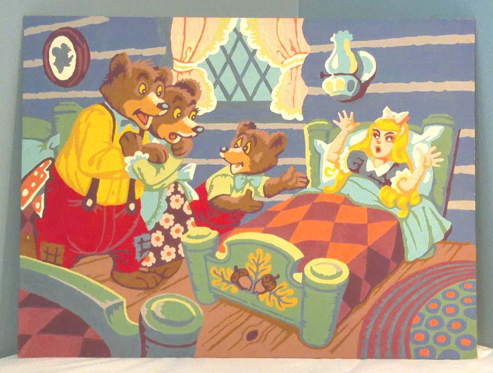Goldilocks Paint-by-Number Vintage 50’s-60’s PBN Craftint 16″x12″ Excellent RARE