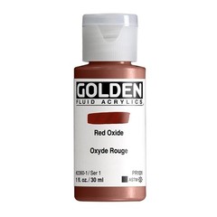 1 oz Fluid Acrylics Red Oxide Professional Opaque Paint Bottle