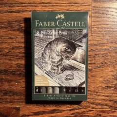 FABER-CASTELL PITT Artist Pen Set of 8 Black & Grey Tones NEW India Ink NEW LOOK