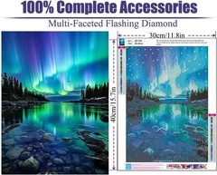 Diamond Art Kits for Adults, 5D DIY Northern Lights Diamond Painting Kits for A