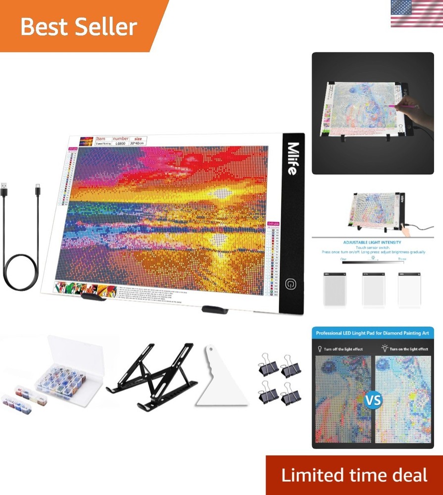 Diamond Art Light Pad LED Dimmable A4 Portable USB Bright Craft Kit