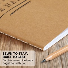 Kraft Notebooks Bulk, 80 Blank Pages, 4 x 5.75 in Mini Pack of 24, Brown