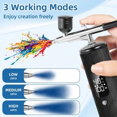 Airbrush for Nails Kit with Compressor, 48PSI Cordless Rechargeable Nail Airb…