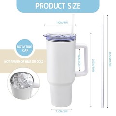 YOUKE OLA 8 Pack Sublimation Tumblers 40oz with Handle Blanks Stainless Steel…