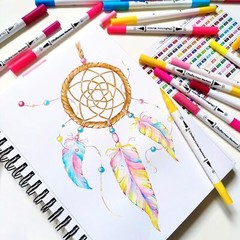 Ohuhu No Bleeding 160 Colors Water-based Fineliner & Brush Tips Coloring Markers