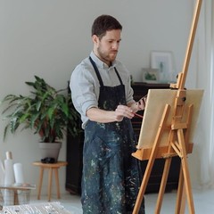 ARTIFY Large Solid Beechwood Painters Easel with Brush Holder for Adults
