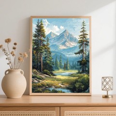Ceiomez Paint by Numbers Landscape, Mountain 16×20 inches, Natural Scenery
