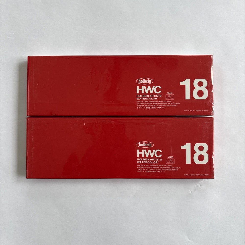 Holbein HWC Artists Watercolor Set Of 18 Colors 5ml – Lot Of 2!