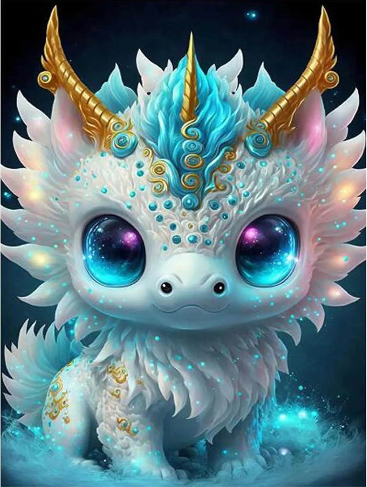 Cartoon Diamond Painting Kits for Adults,5D Dragon Diamond Art Kits for Beginner