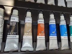 Art 101 USA Creative Tools Watercolor Art Set with 108 Piece Woodgrain Case 7/22