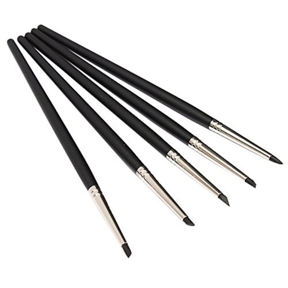 COMIART 5pcs Flexible Clay Sculpture Tools Silicon Color Shaper Size0, Gray