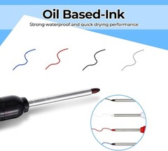 8PCS Long Nose Marker Pens – Waterproof Felt Tip for Woodworking & Construction