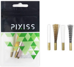 Pixiss Scratch Brush Pen Set with Replacement Tips, Fiberglass, Steel, Brass, Ny