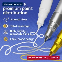 ARTISTRO 6 Gold & Silver & White Acrylic Paint Pens – 0.7mm Extra Fine Tip Paint