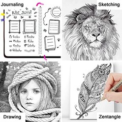 Muchcute Micro Fineliner Drawing Art Pens: 12 Black Fine Line 12 Tip Sizes