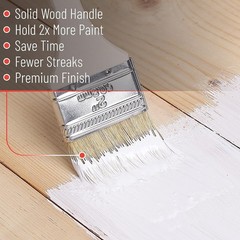 Comfortable Wooden Handle 2-Inch Chip Paint Brushes – 9-Pack Natural Bristles
