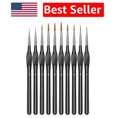 Durable 10-Piece Micro Paint Brush Set with Fine Point for Detailed Art Projects