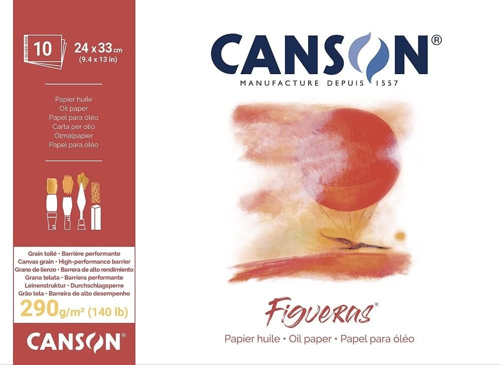 Figueras Oil & Acrylic 290gsm Paper pad Including 10 Sheets Size:33x24cm