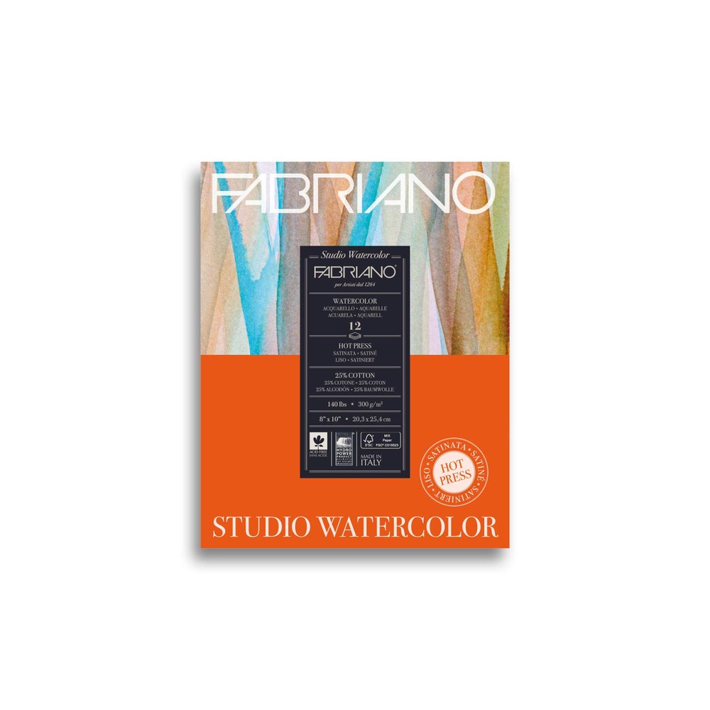 Acid Free 8×10 Watercolor Paper Pad 12 Sheets for Watercolor Ink Charcoal