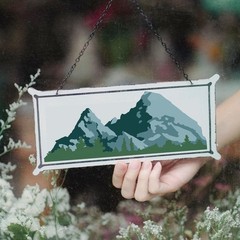 MAYJOYDIY 2pcs Layered Mountain Stencil 11.7×8.3 inches,