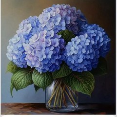 Hydrangea Floral Diamond Painting Craft Kit-Size 7.9X7.9”