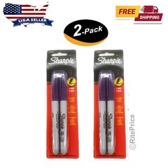 Sharpie Permanent Marker Original, Fine Point, Purple (2 Pack) – New – Free Ship