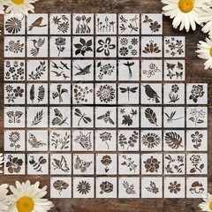 Marspark 72 Pcs Small Stencils for Crafts Reusable 3 Inch 3 x 3 inches