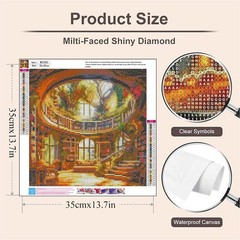 Diamond Art Kits for Adults,Bookstore Diamond Painting for Beginners | 5D Diamon
