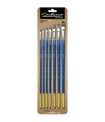Rubens Artist Oil Acrylic Paint Filbert Brush 620F 1Set (7ea Brushes)